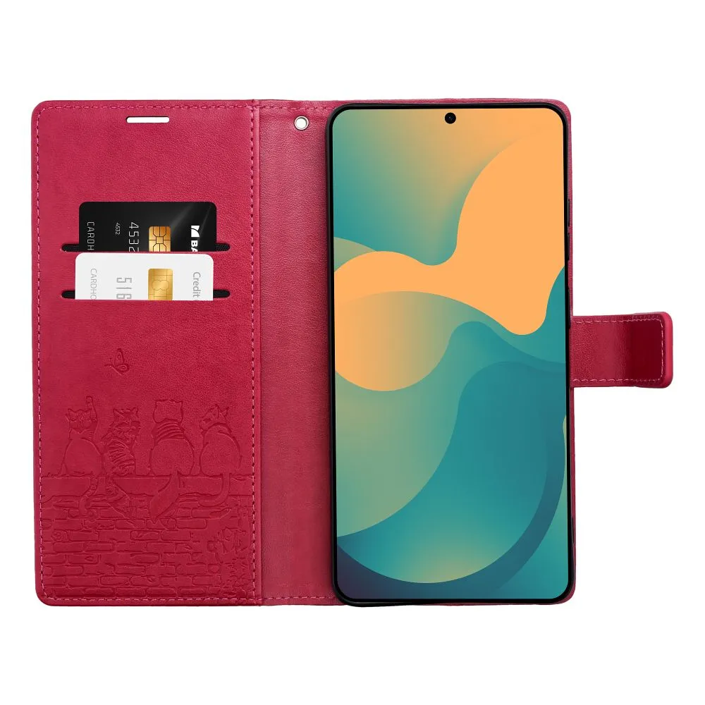 Flip case passend für Motorola G17 Mezzo Book cats red