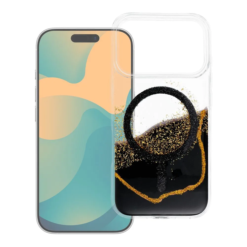 Case passend für iPhone 16 Golden kompatibel mit MagSafe black
