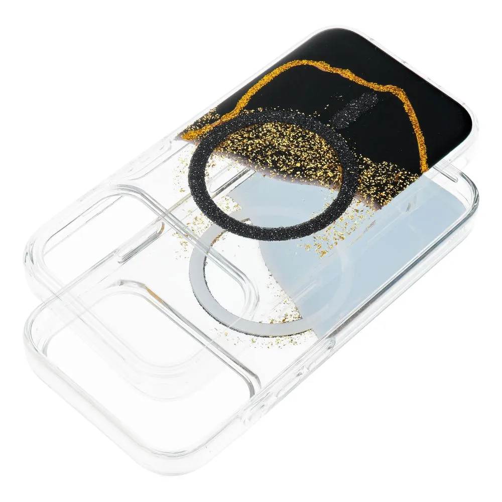 Case passend für iPhone 15 Golden kompatibel mit MagSafe black