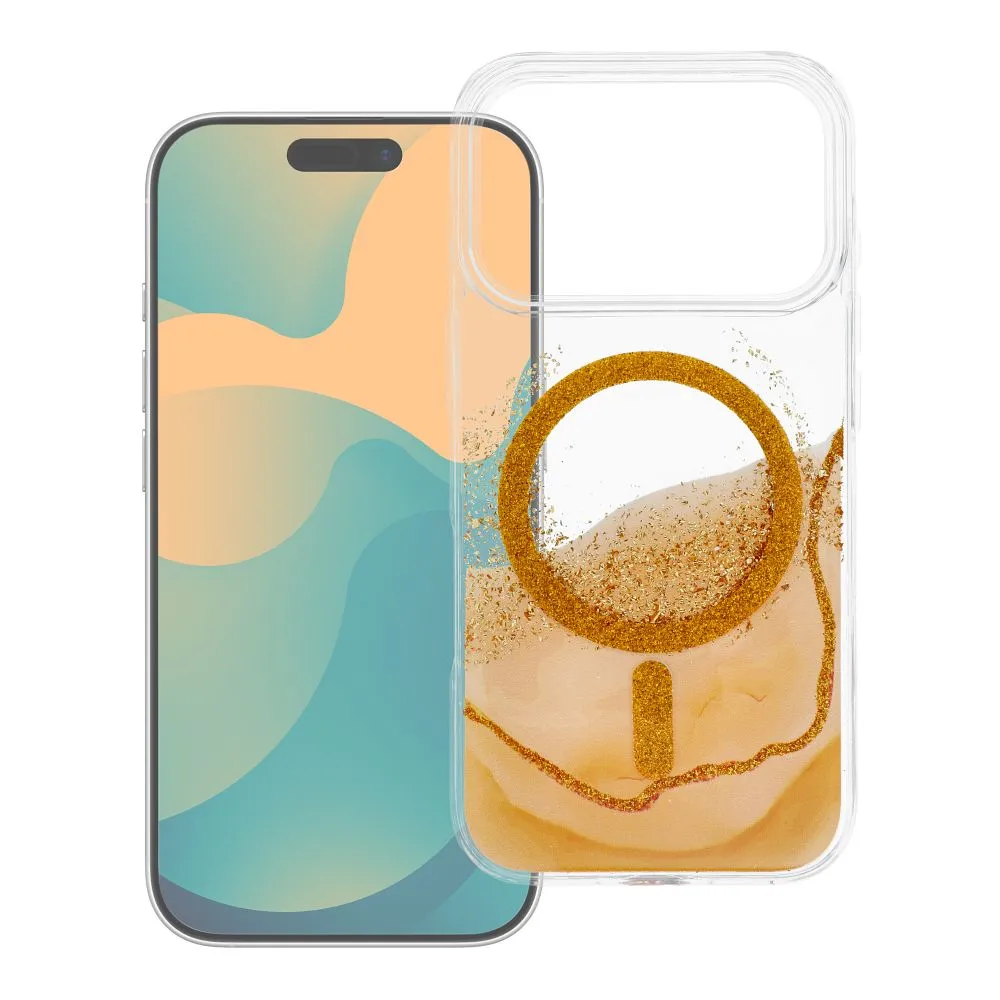 Case passend für iPhone 15 Golden kompatibel mit MagSafe gold
