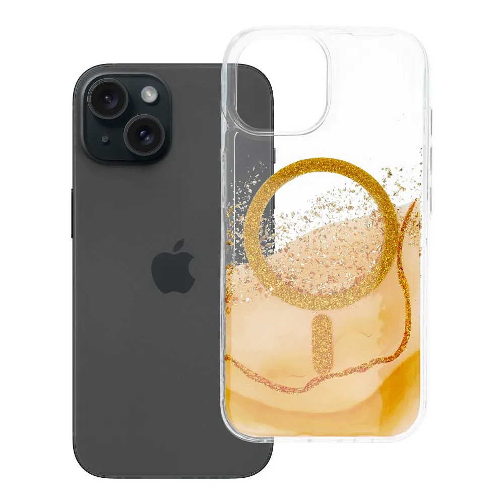 Case passend für iPhone 15 Golden kompatibel mit MagSafe gold