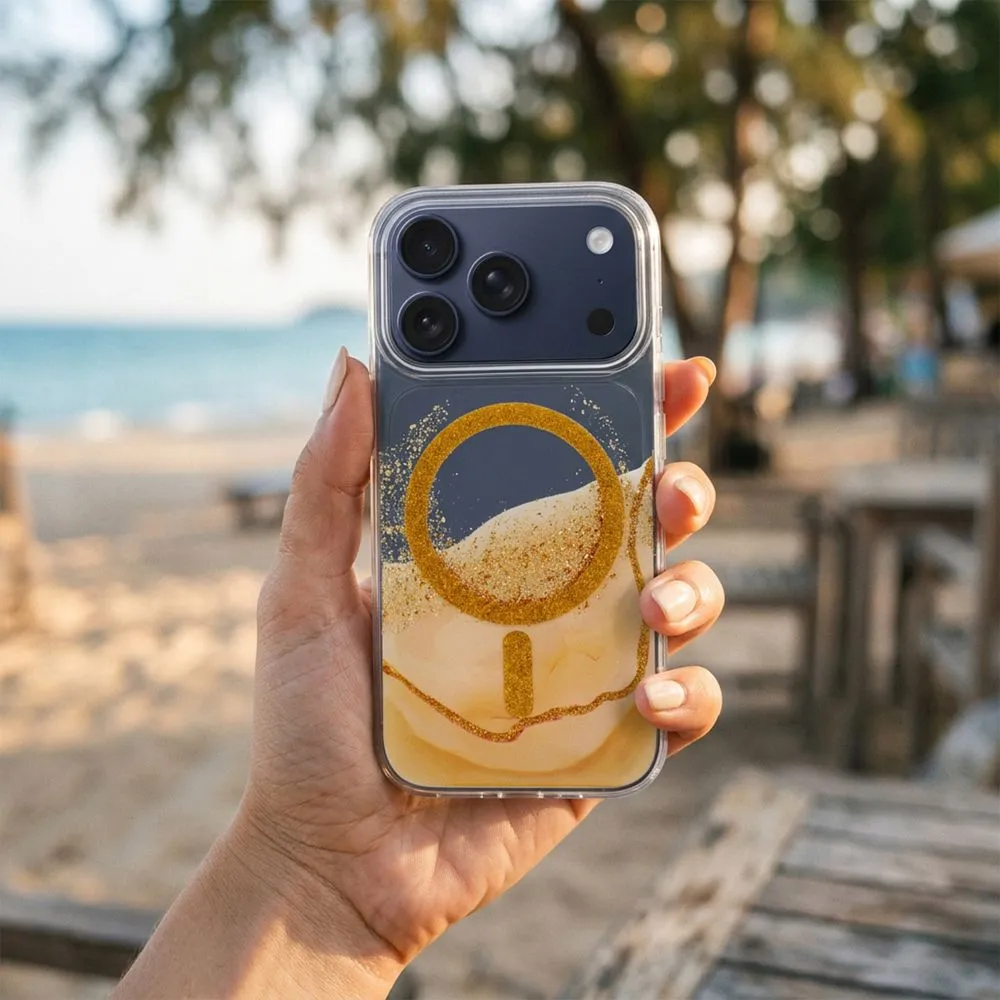 Case passend für iPhone 13 / 14 Golden kompatibel mit MagSafe gold