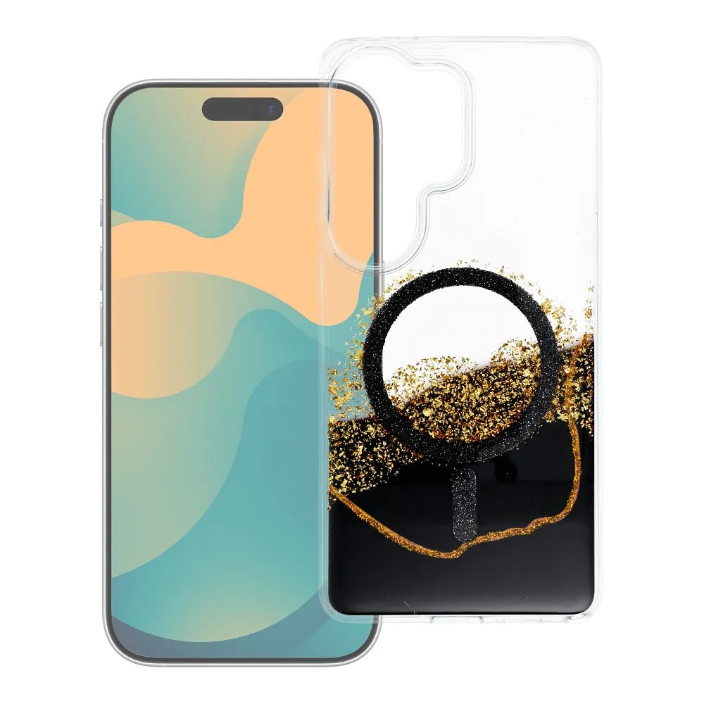 Case passend für Samsung S24 / S25 Golden kompatibel mit MagSafe black