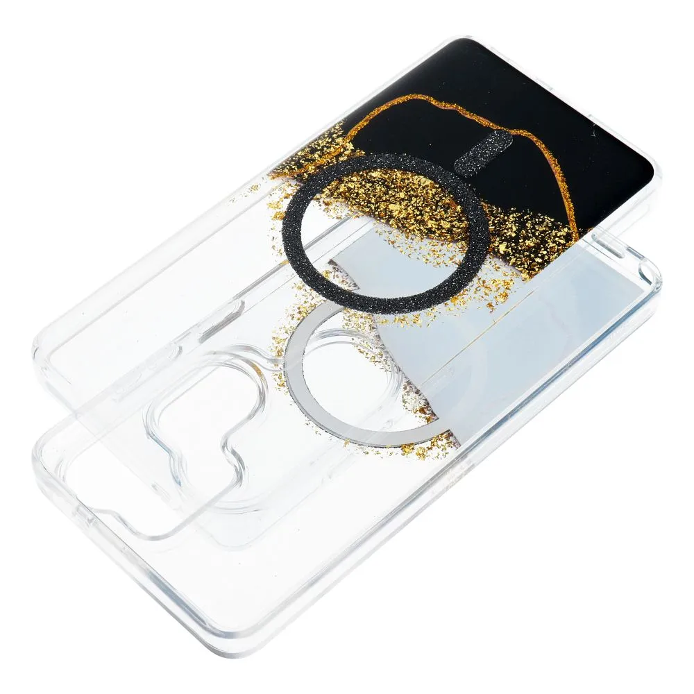Case passend für Samsung S24 / S25 Golden kompatibel mit MagSafe black