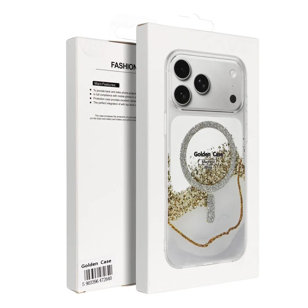 Case passend für Samsung S24 / S25 Golden kompatibel mit MagSafe white