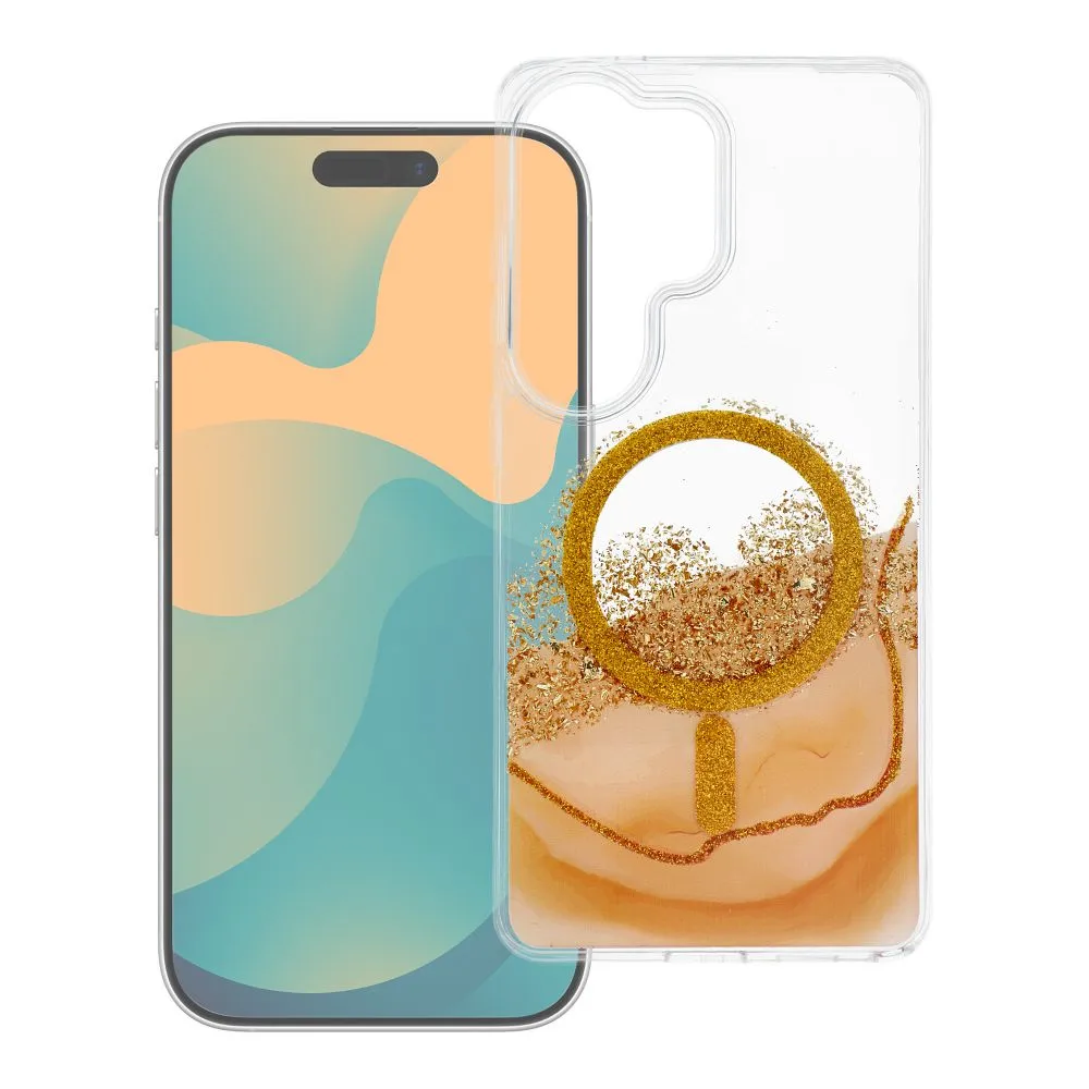 Case passend für Samsung S24 / S25 Golden kompatibel mit MagSafe gold