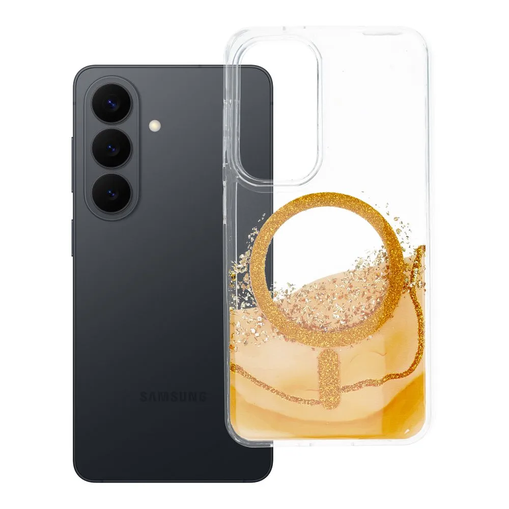 Case passend für Samsung S24 / S25 Golden kompatibel mit MagSafe gold