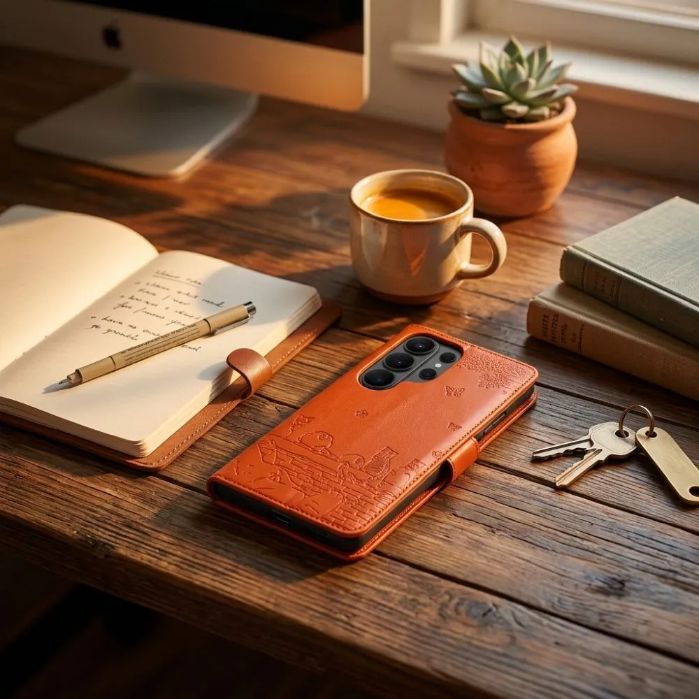 Flip case passend für Motorola G17 Mezzo Book cats brown