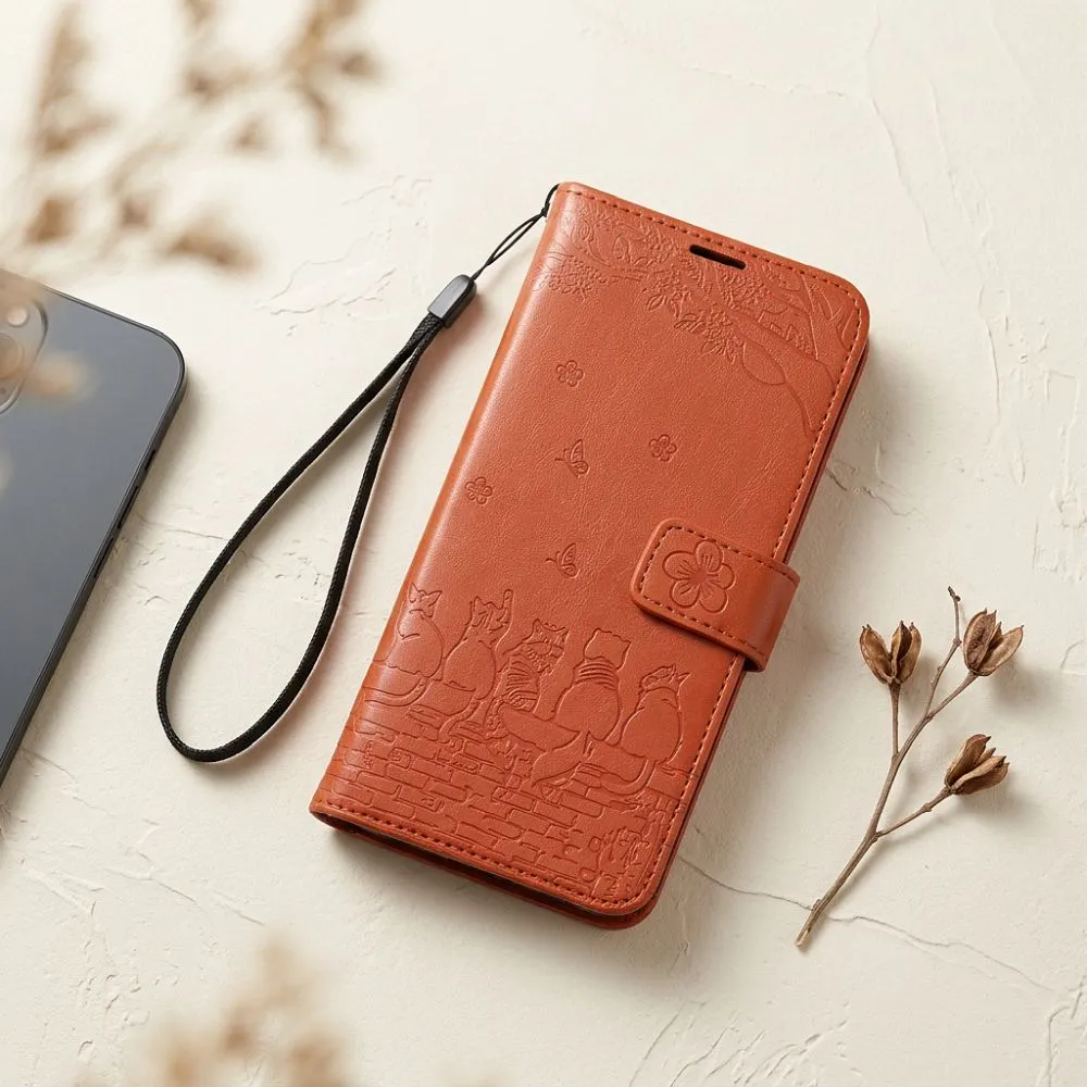 Flip case passend für Motorola G17 Mezzo Book cats brown
