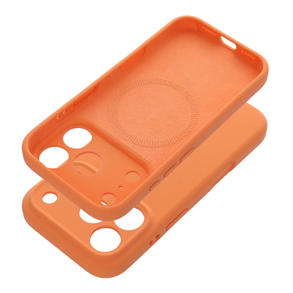 Case passend für iPhone 17 Pro / 18 Pro (low camera edge) Forcell F-Protect Rubber Premium kompatibel mit MagSafe orange
