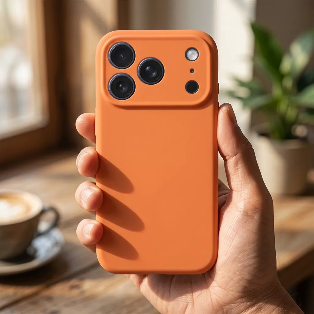 Case passend für iPhone 17 Pro Max / 18 Pro Max (low camera edge) Forcell F-Protect Rubber Premium kompatibel mit MagSafe orange