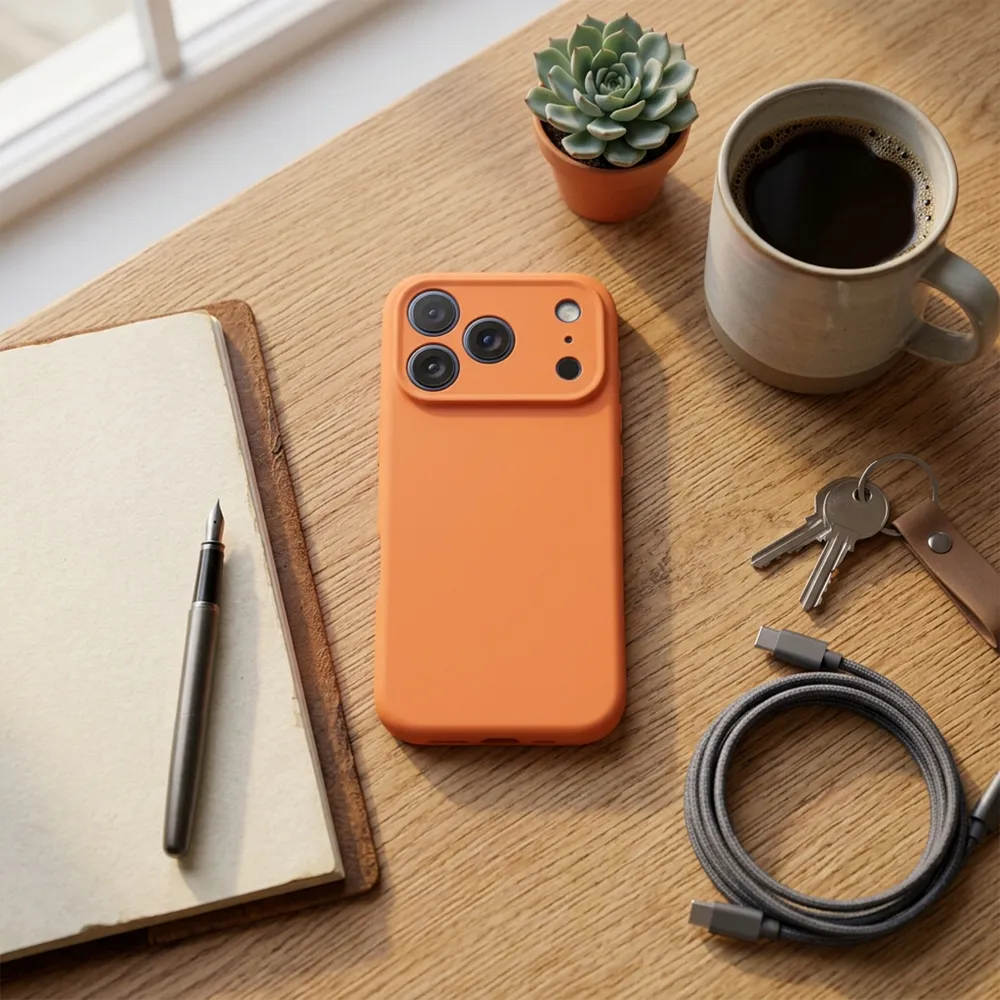 Case passend für iPhone 17 Pro Max / 18 Pro Max (low camera edge) Forcell F-Protect Rubber Premium kompatibel mit MagSafe orange