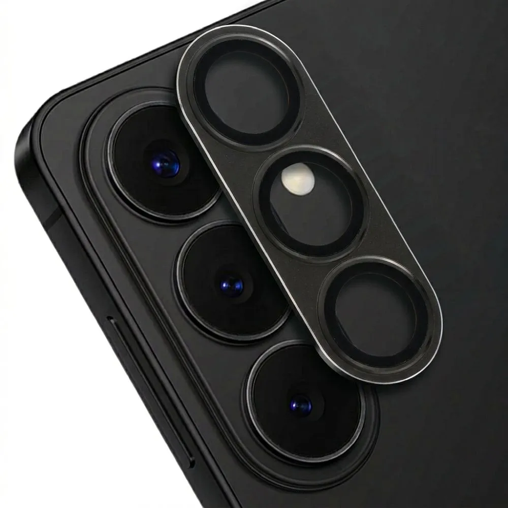 Tempered Glass Camera Lens passend für Samsung S26 AR+AF Full Metal black