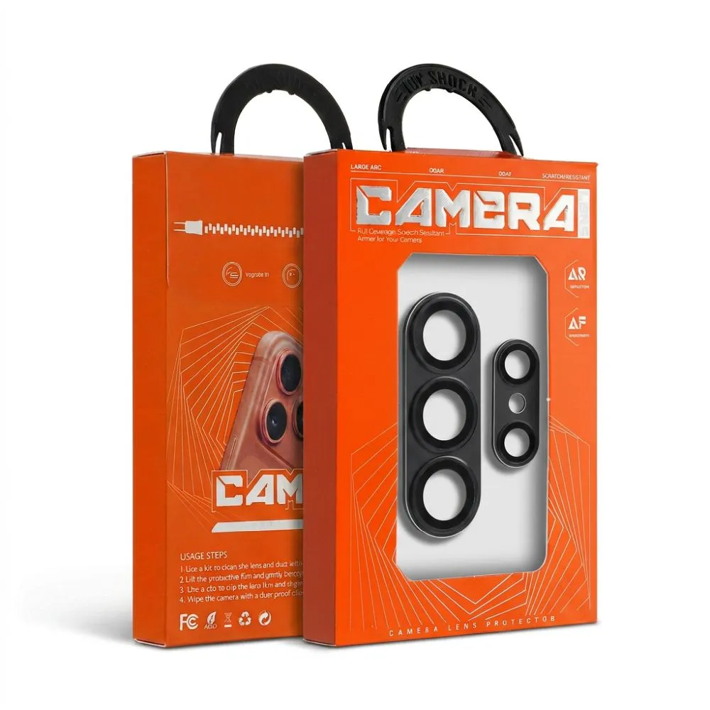 Tempered Glass Camera Lens passend für Samsung S26 ULTRA AR+AF Full Metal black