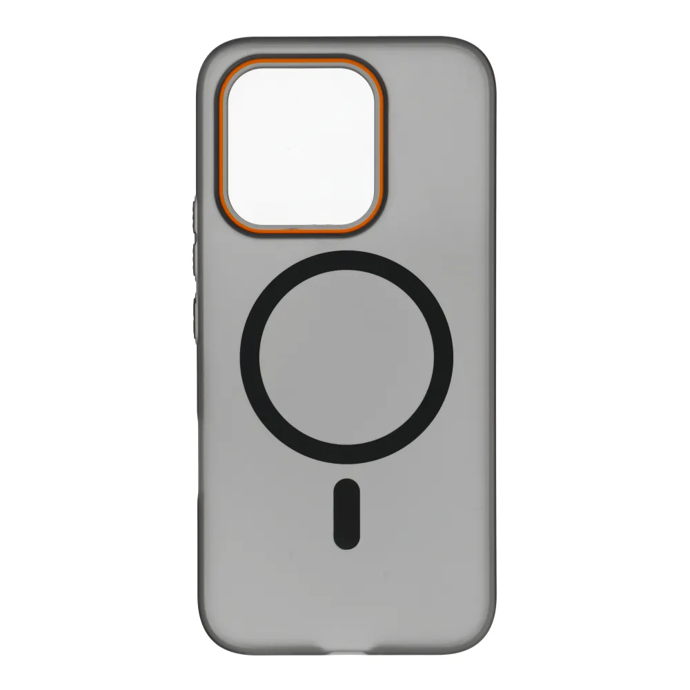 Case passend für Honor 600 LITE Go Orange kompatibel mit MagSafe black