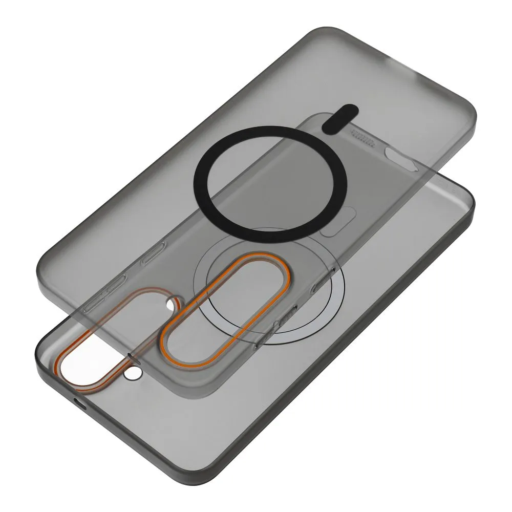 Case passend für Honor 600 LITE Go Orange kompatibel mit MagSafe black