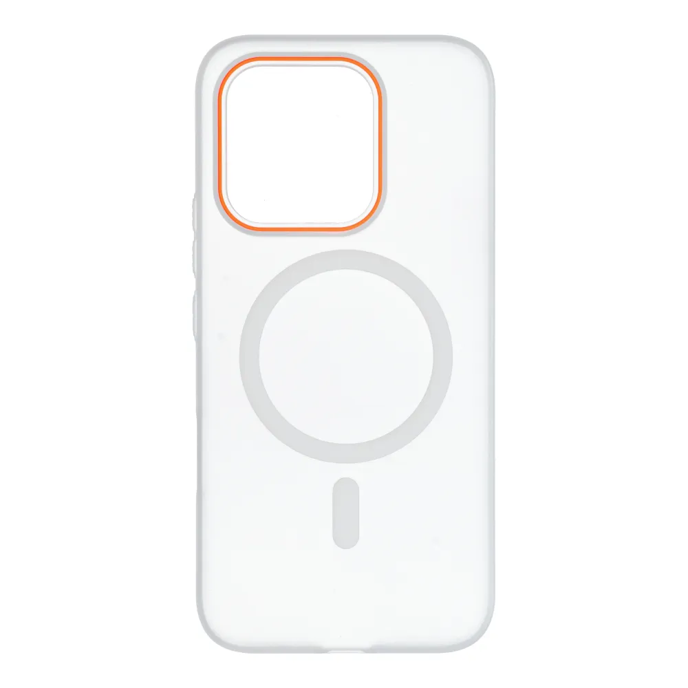 Case passend für Honor 600 LITE Go Orange kompatibel mit MagSafe transparent