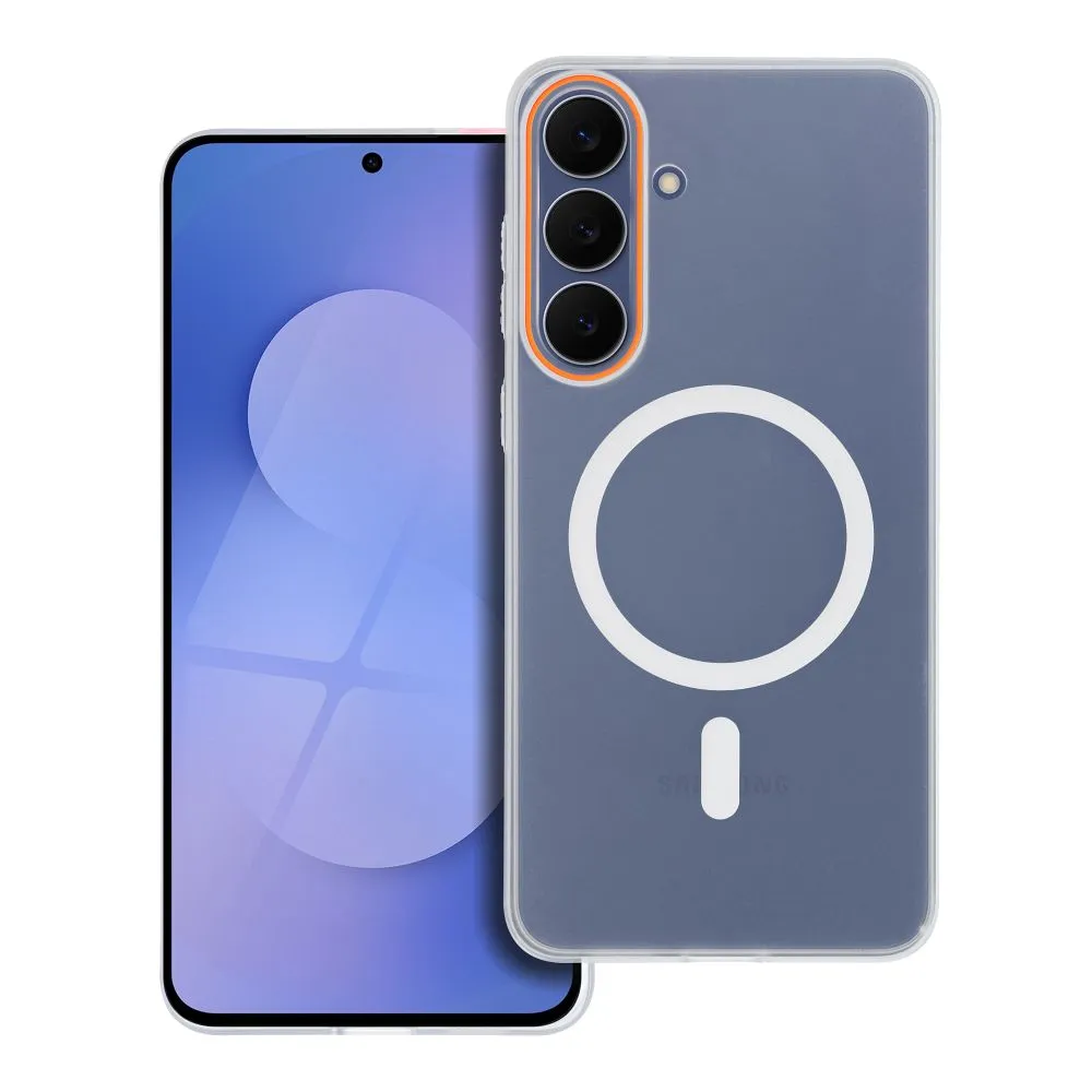 Case passend für Honor 600 LITE Go Orange kompatibel mit MagSafe transparent