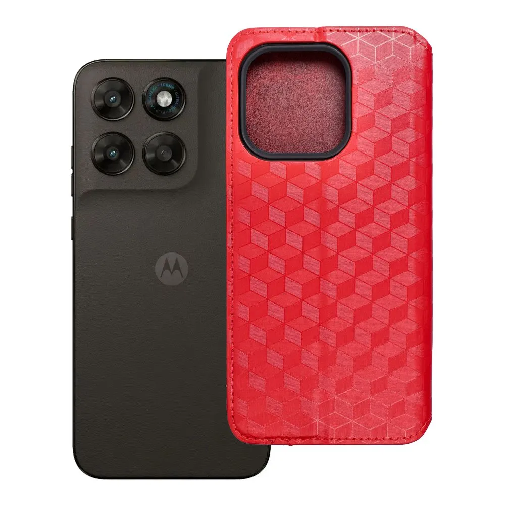 Flip case passend für Motorola G67 / G77 Cubic Book red