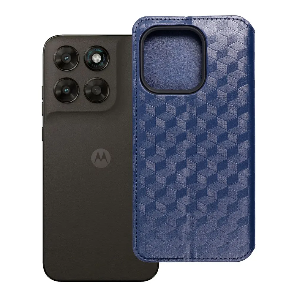 Flip case passend für Motorola G67 / G77 Cubic Book blue
