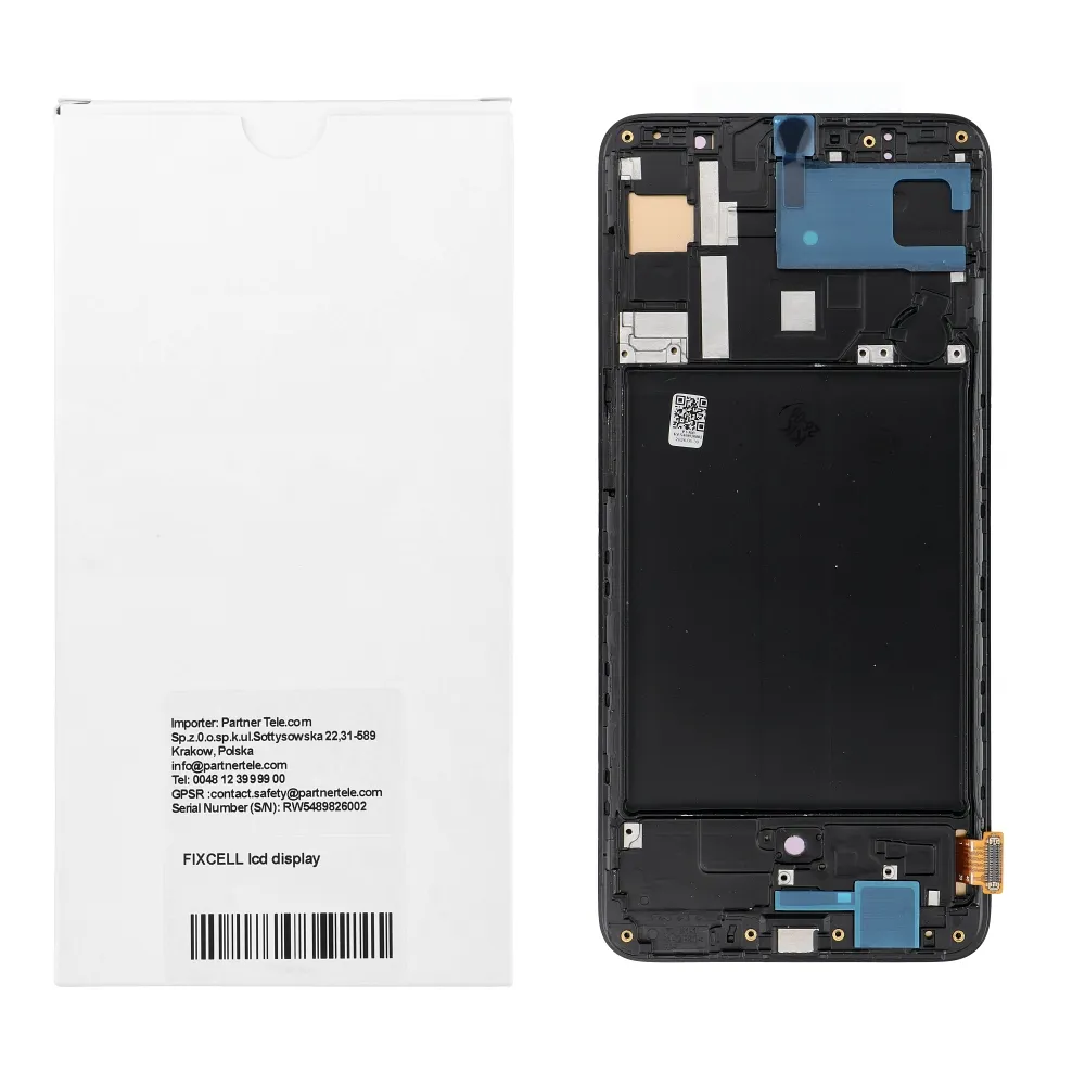 REWA lcd display passend für SAMSUNG A70 OLED black with frame