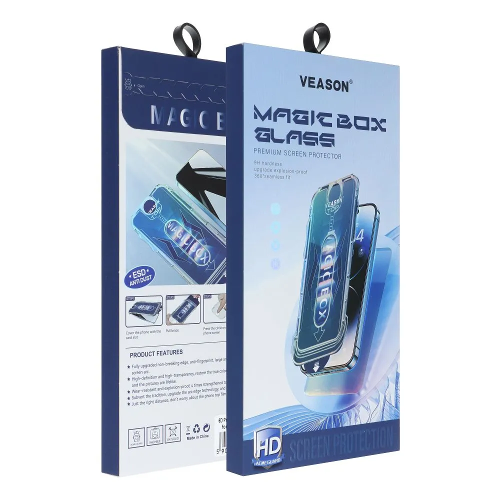 6D Pro Veason Easy-Install Glass + Applicator - passend für Iphone 18 Pro black