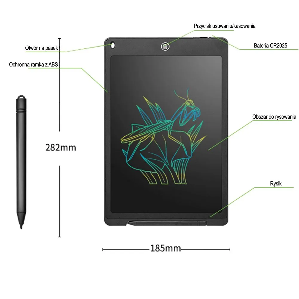 LCD-Zeichentablett passend für Kinder RC-K-338 schwarz