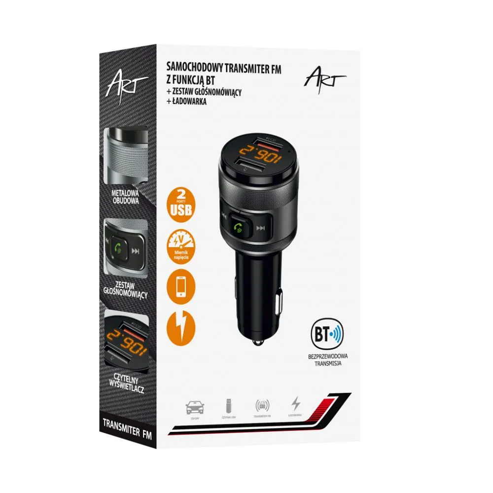 MP3 FM Sender mit Bluetooth 5.0 + + 2xUSB A QC3.0 ART FM-57