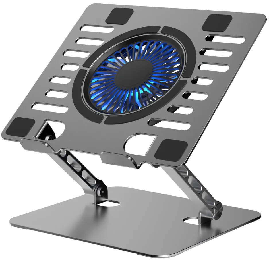Reglerbart laptopkylställ ART P12 – 1x USB-A, LED, aluminium