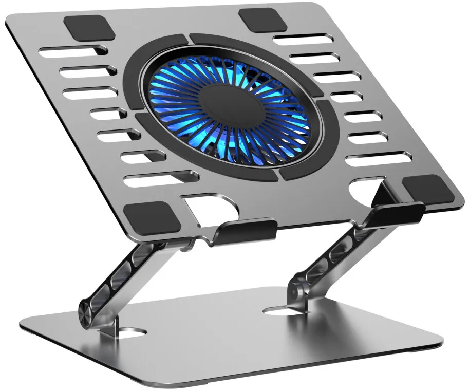 Reglerbart laptopkylställ ART P12 – 1x USB-A, LED, aluminium