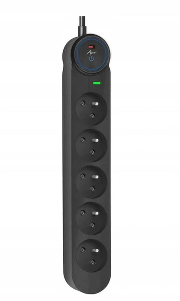 Extension cord 5 sockets Art F2100 1,5 m black