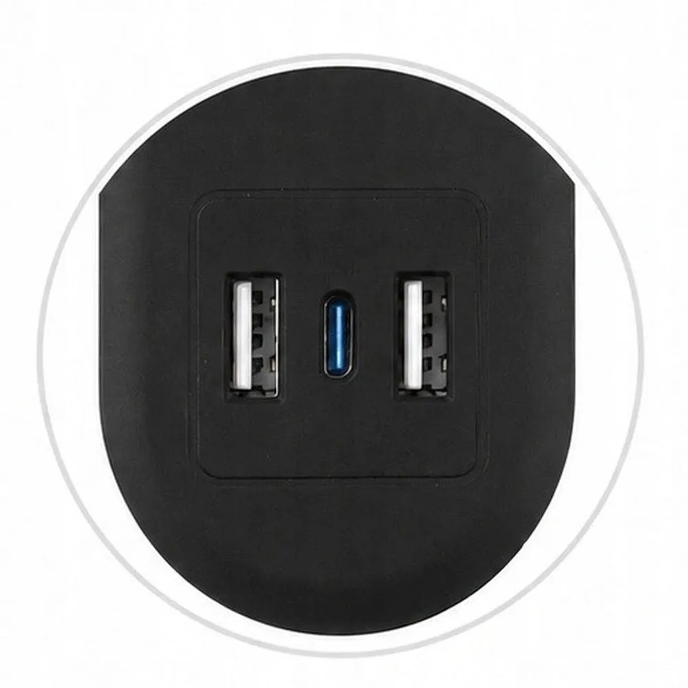 Extension cord 4 sockets + 2 x USB A + USB C Art FU810 1,5 m black