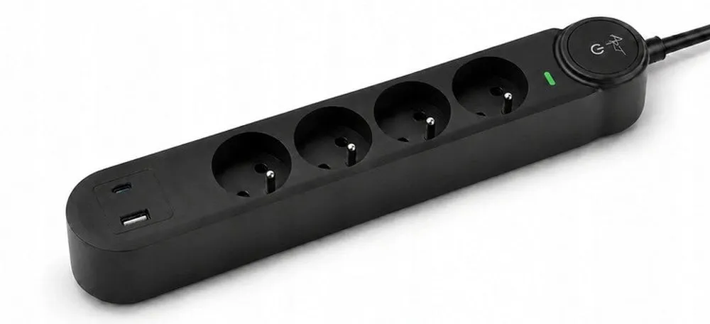 Extension cord 4 sockets + USB A + USB C Art FU915 3 m black