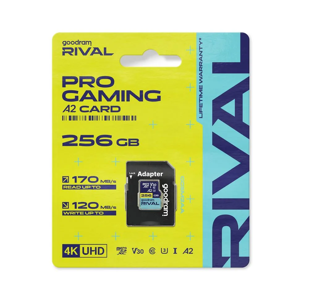 GOODRAM RIVAL Memory card microSD 256GB 100MB/s class 10 UHS-I V30 A2 with adapter SD