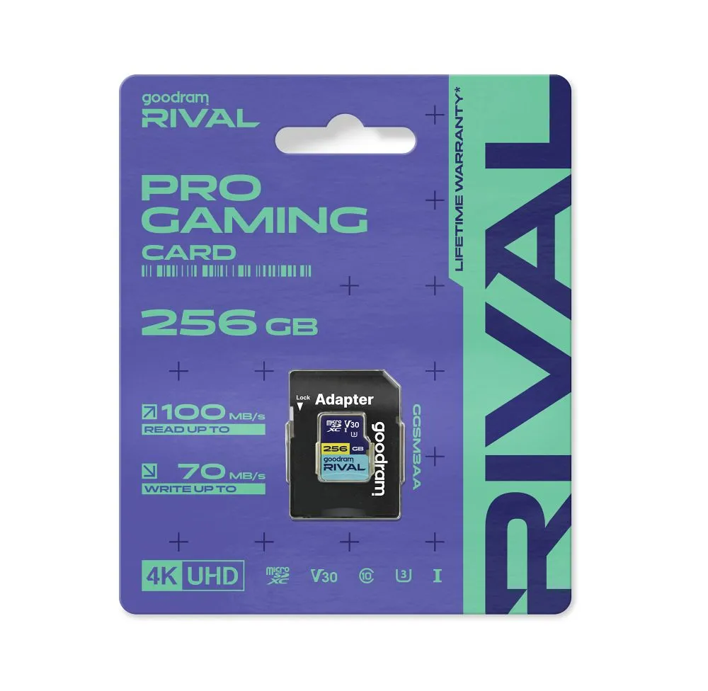 GOODRAM RIVAL Memory card microSD 256GB 100MB/s class 10 UHS-I V30 with adapter SD