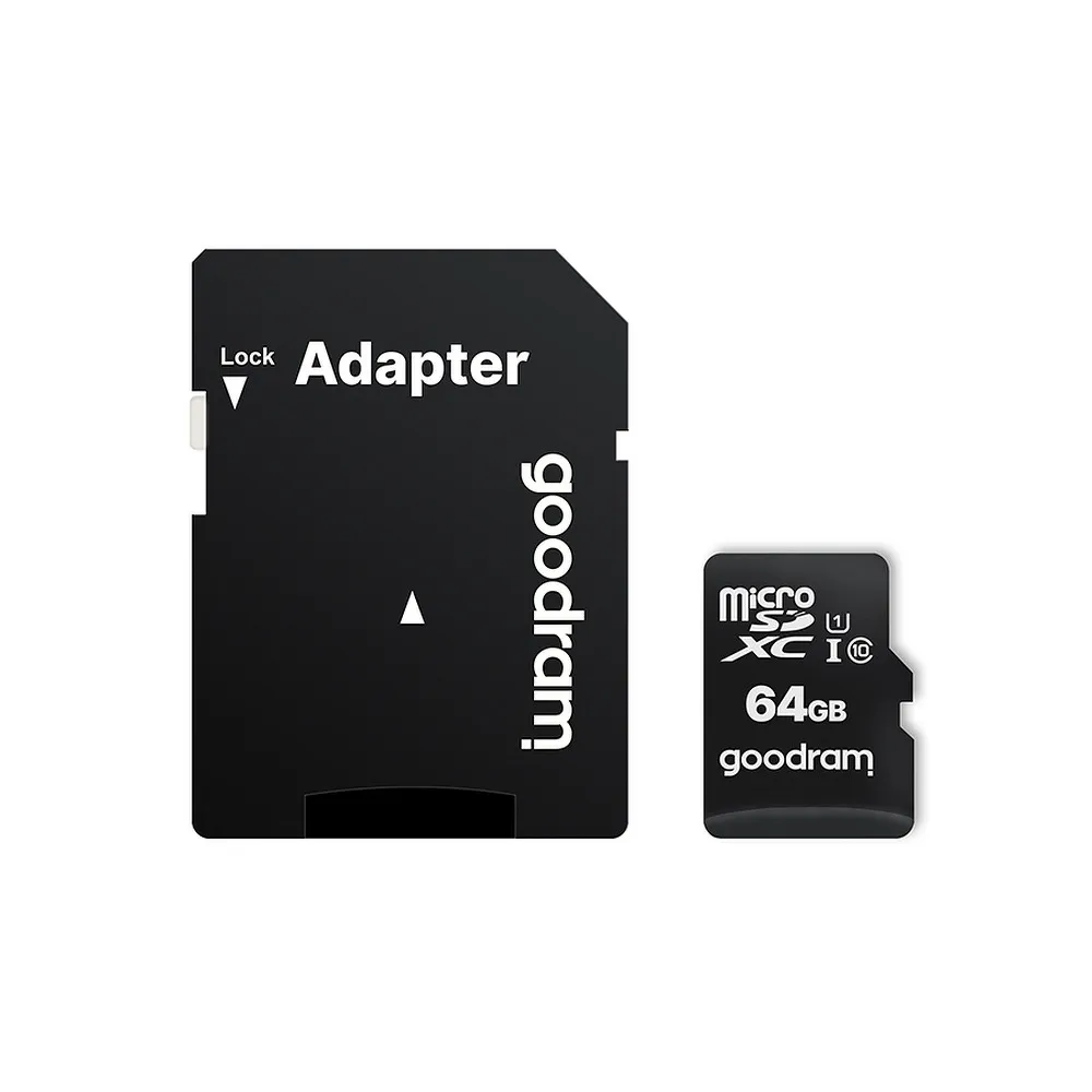 SPEICHERKARTE GOODRAM microSD 64GB Class 10 UHS I 100MB/s mit Adapter SD