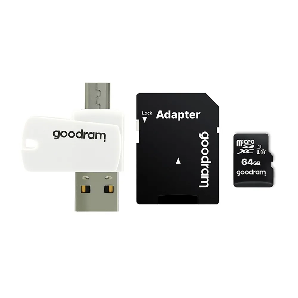 GOODRAM ALL IN ONE M1A4 - USB/Micro-USB-Kartenleser + 64GB micro SD-Karte