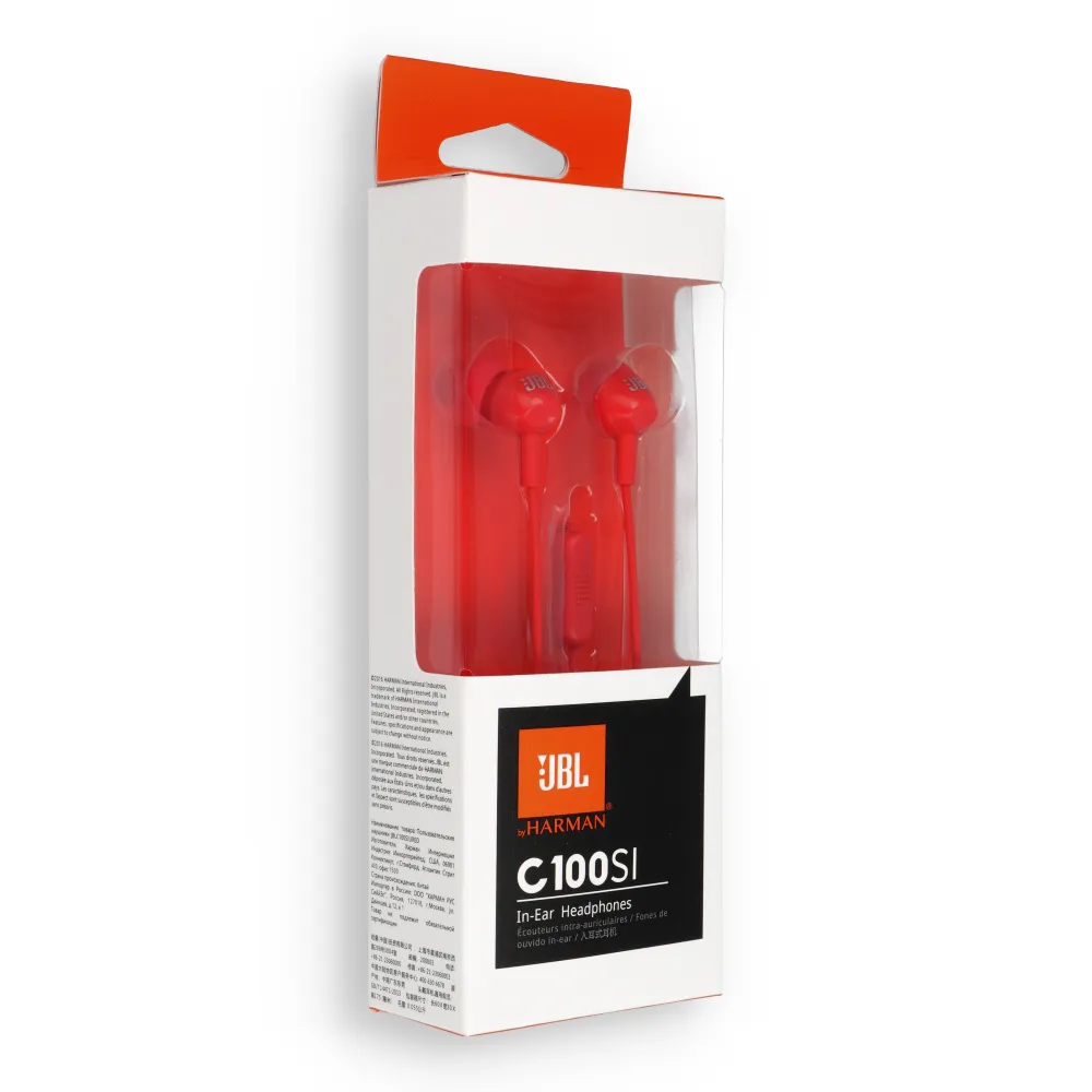 JBL C100Si In-Ear Koptelefoon Jack 3,5 mm Rood