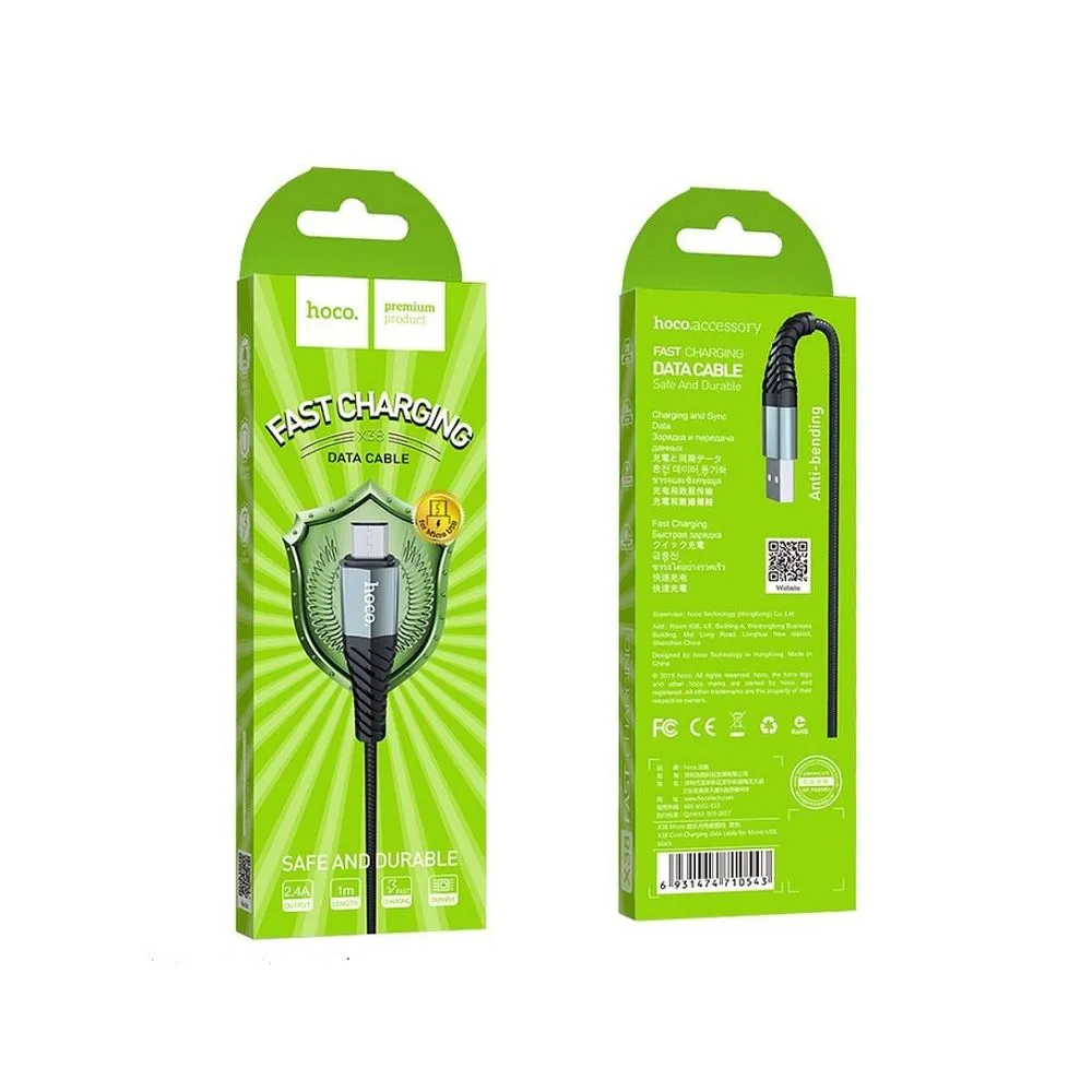 HOCO kabel COOL Micro X38 1 m schwarz