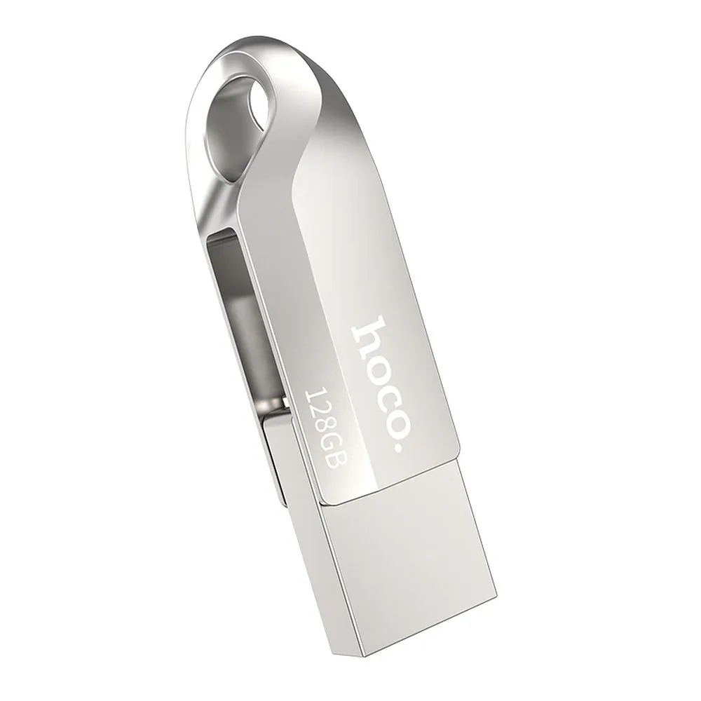 Pendrive 128GB USB 3.0 (USB A + USB C) Hoco UD8 nickel