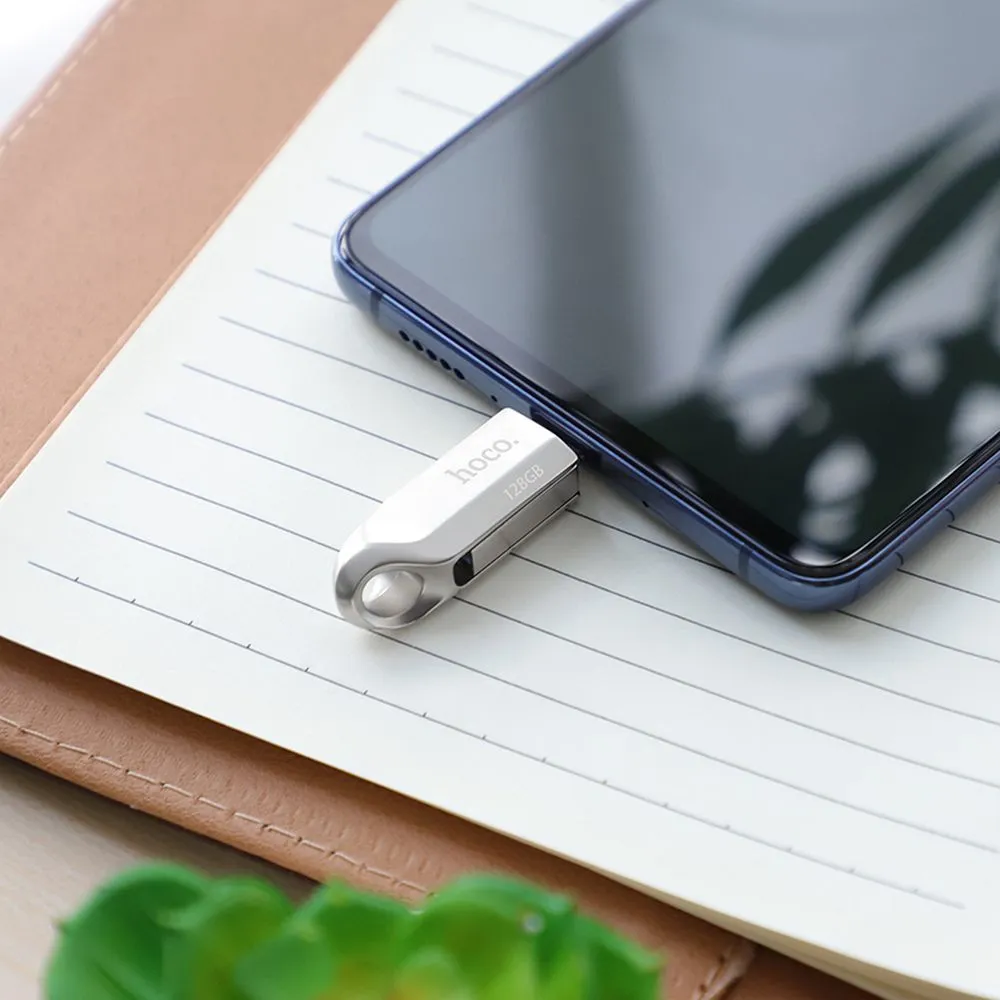 Pendrive 128GB USB 3.0 (USB A + USB C) Hoco UD8 nickel