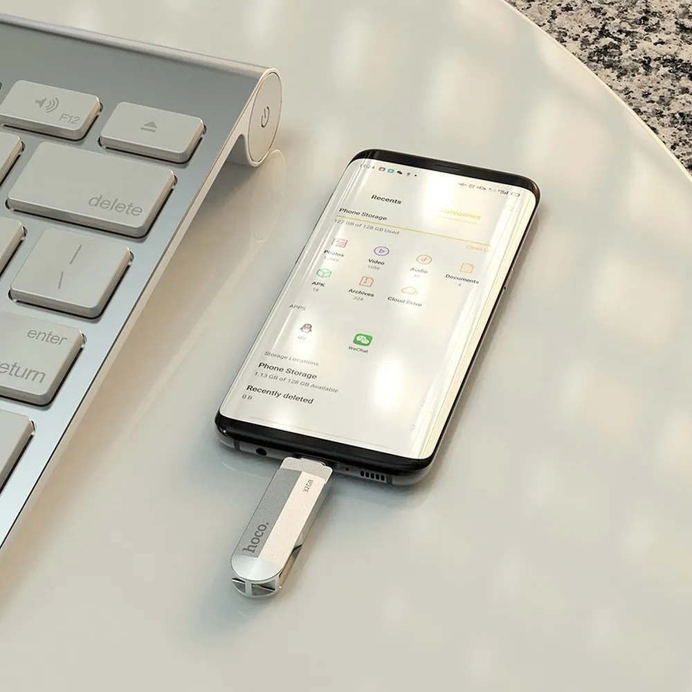 USB-STICK HOCO Wide UD10 USB + USB C 64GB USB3.0