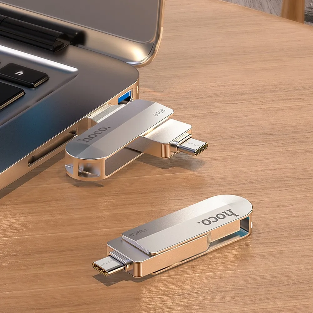 USB-STICK HOCO Wide UD10 USB + USB C 128GB USB3.0