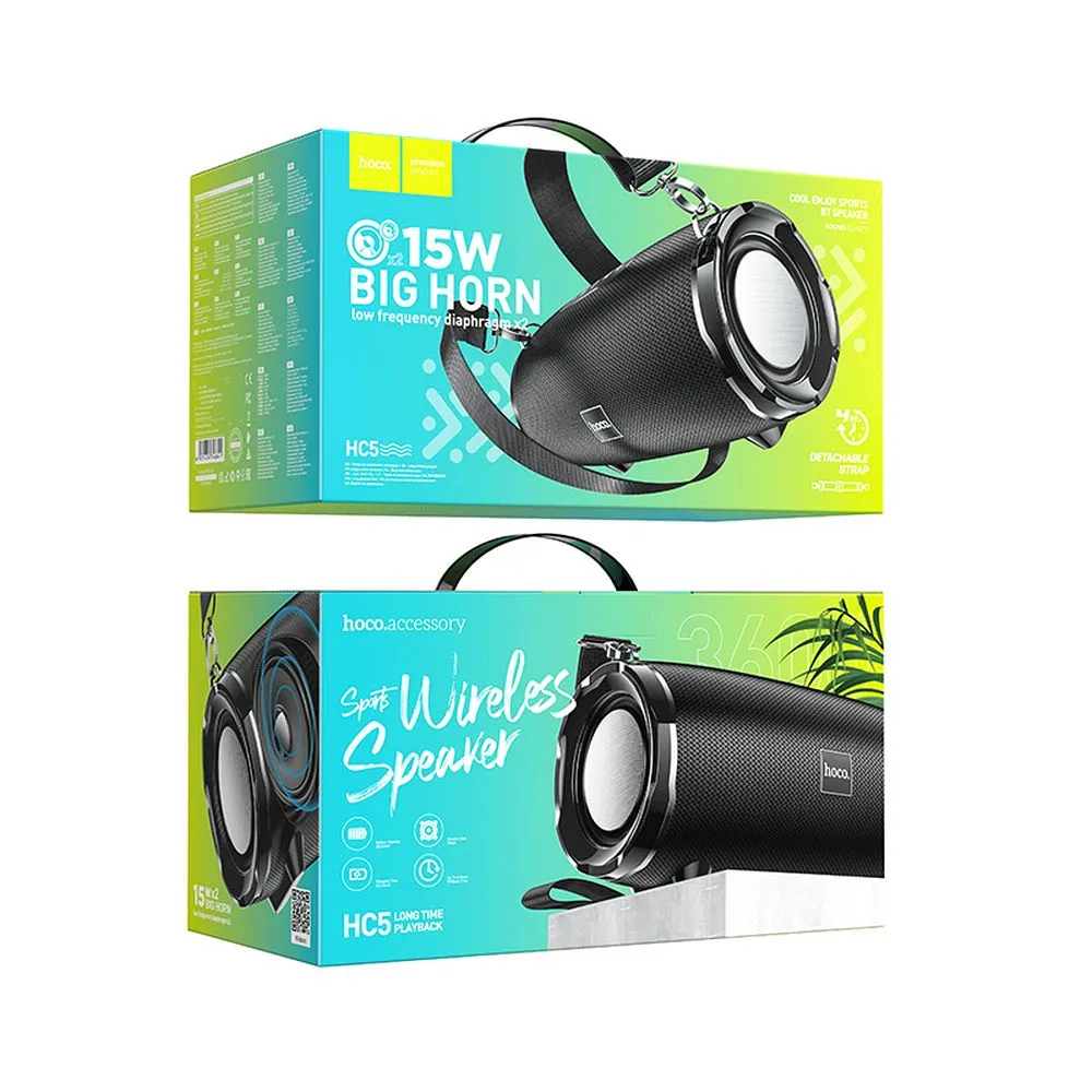 Wireless speaker 2 x 15W 4h Hoco HC5 black