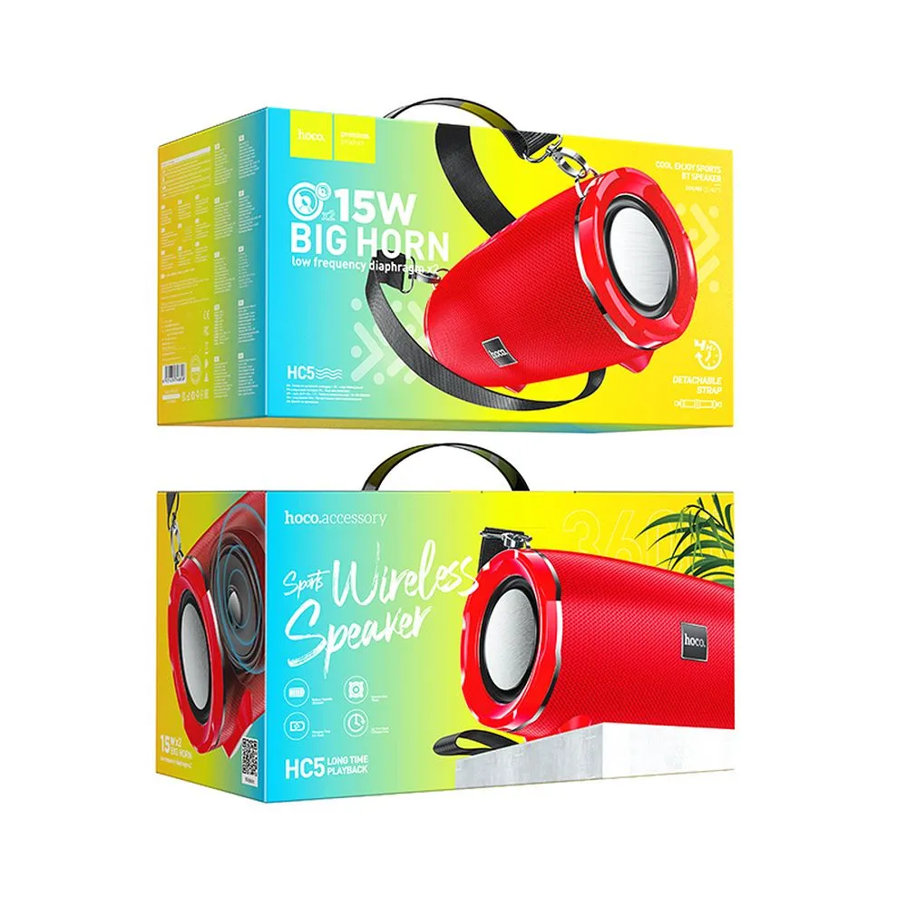 Wireless speaker 2 x 15W 4h Hoco HC5 red