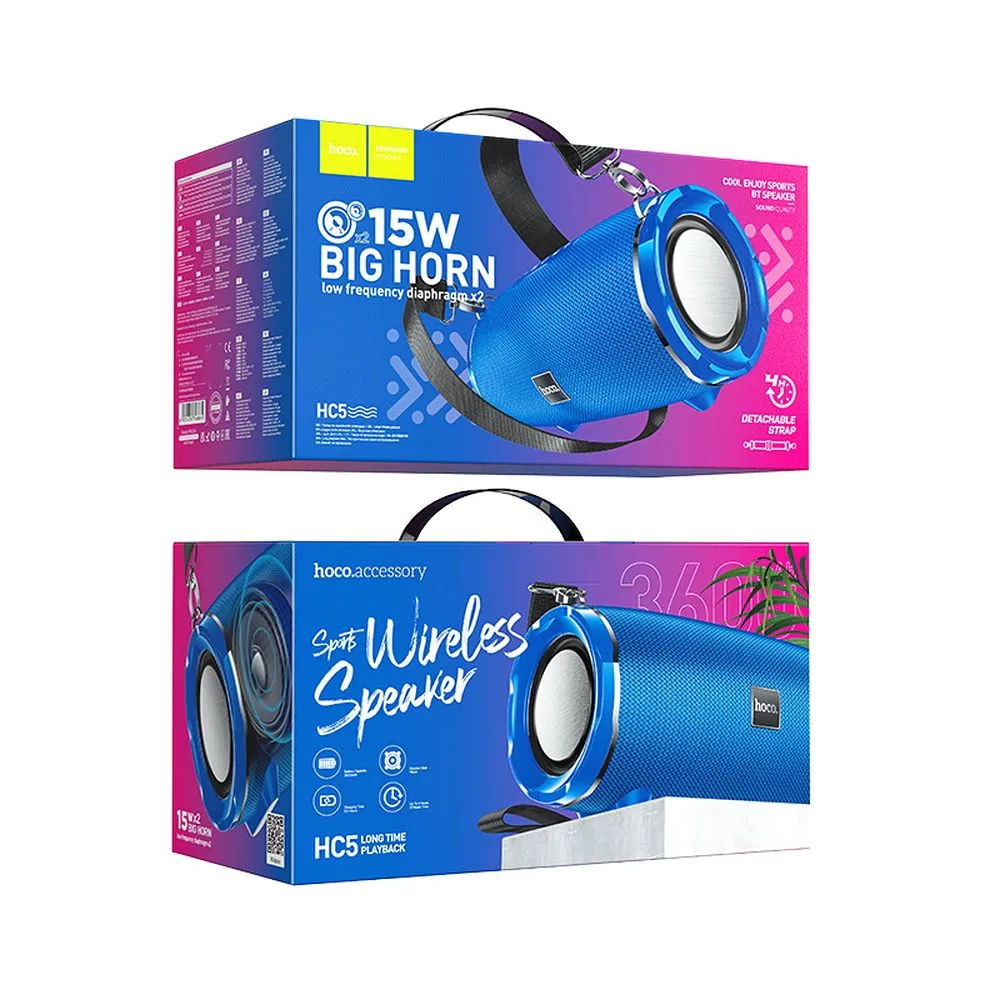 Wireless speaker 2 x 15W 4h Hoco HC5 blue