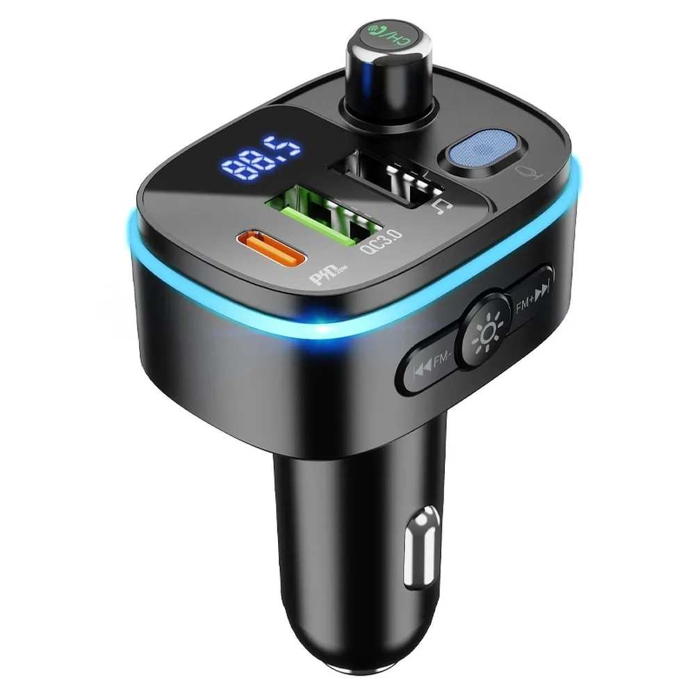HOCO FM Sender Bluetooth + 2xUSB + Typ C PD20W + QC3.0 Fast E62 schwarz