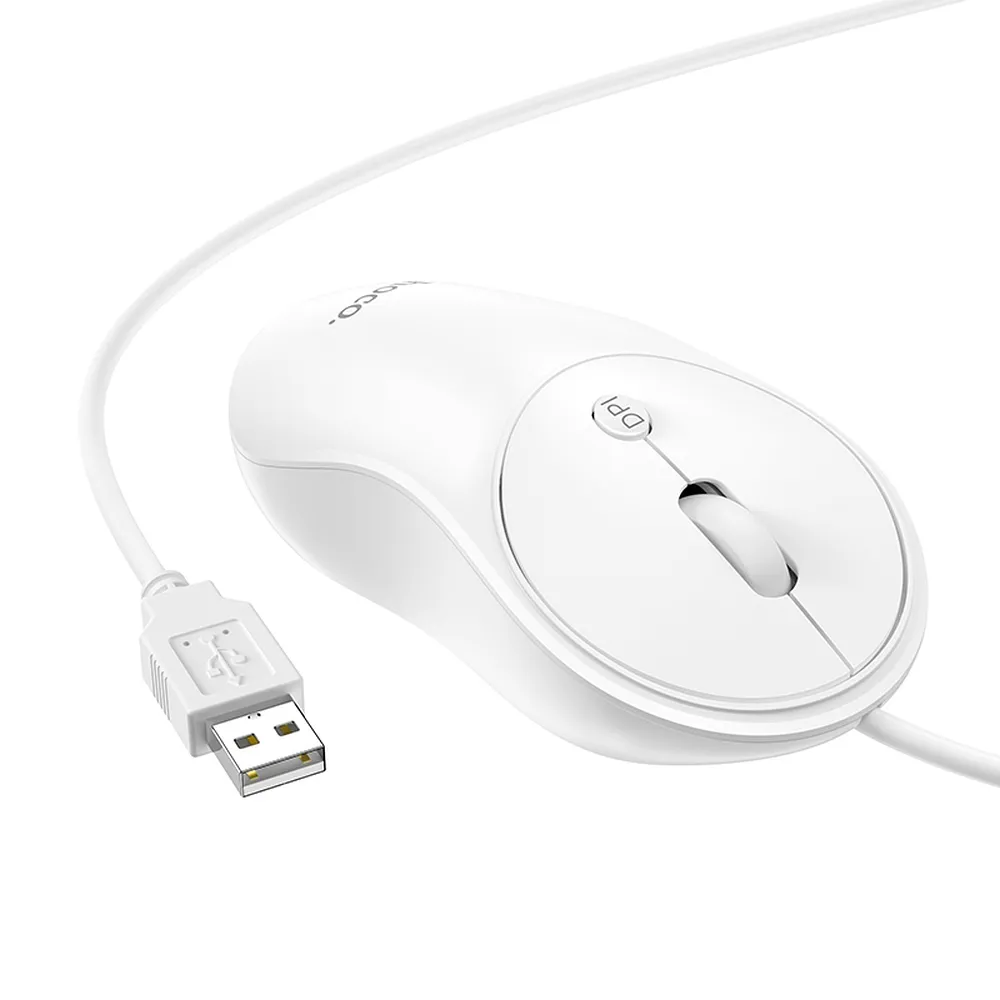 HOCO kabelgebundene Computermaus USB A GM13 1,5 m weiß