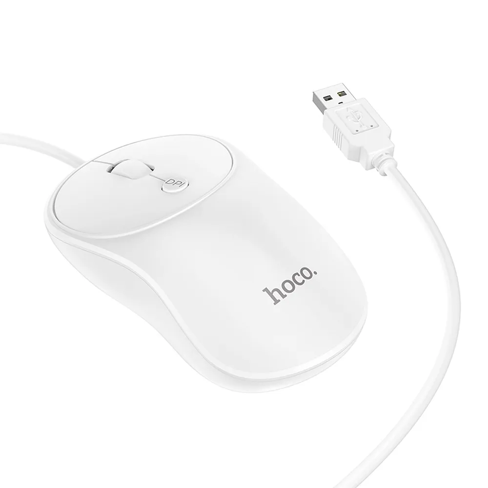 HOCO kabelgebundene Computermaus USB A GM13 1,5 m weiß