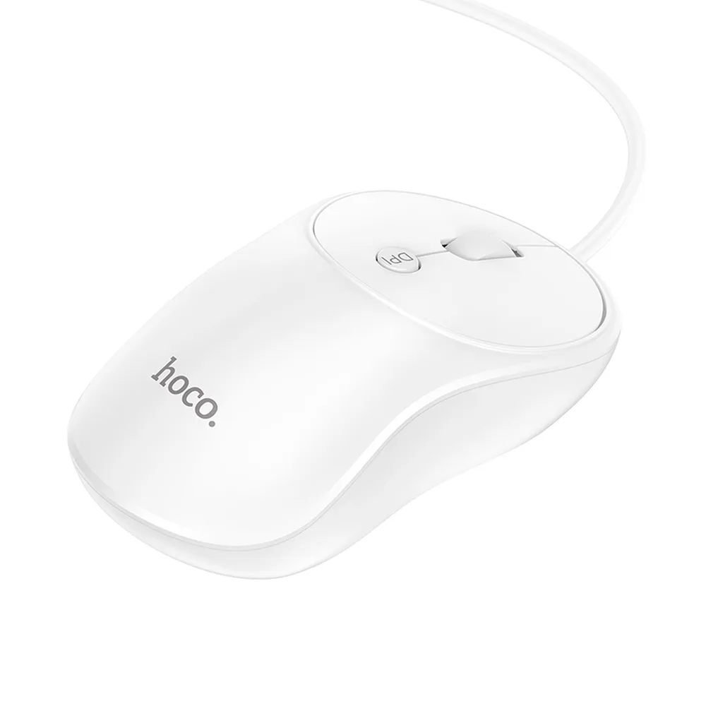 HOCO kabelgebundene Computermaus USB A GM13 1,5 m weiß